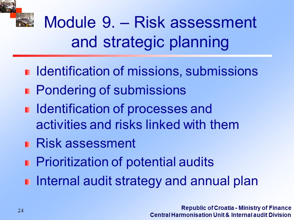 Module 9. – Risk assessment and strategic planning