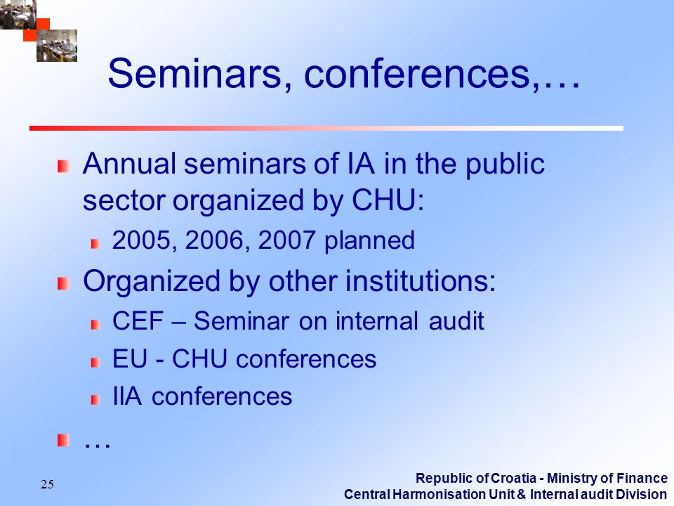 Seminars, conferences,…