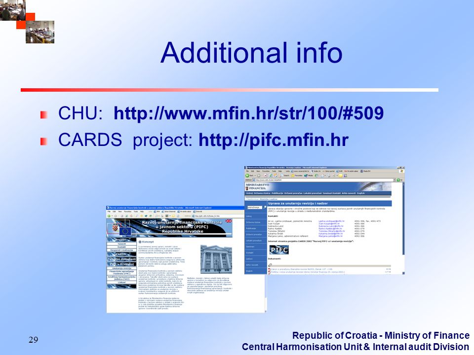 Additional info CHU: