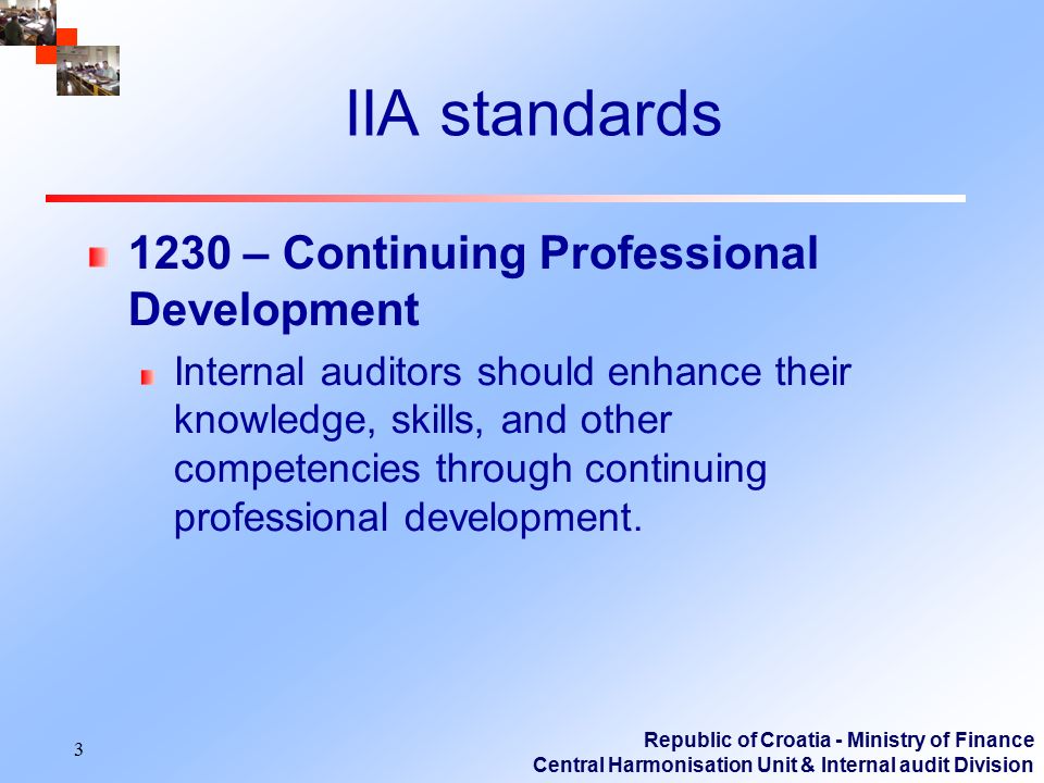 IIA standards 1230 – Continuing Professional Development