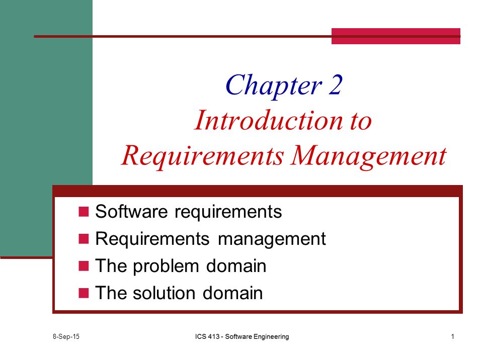 Chapter 2 Introduction to Requirements Management