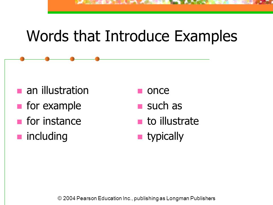 Words that Introduce Examples