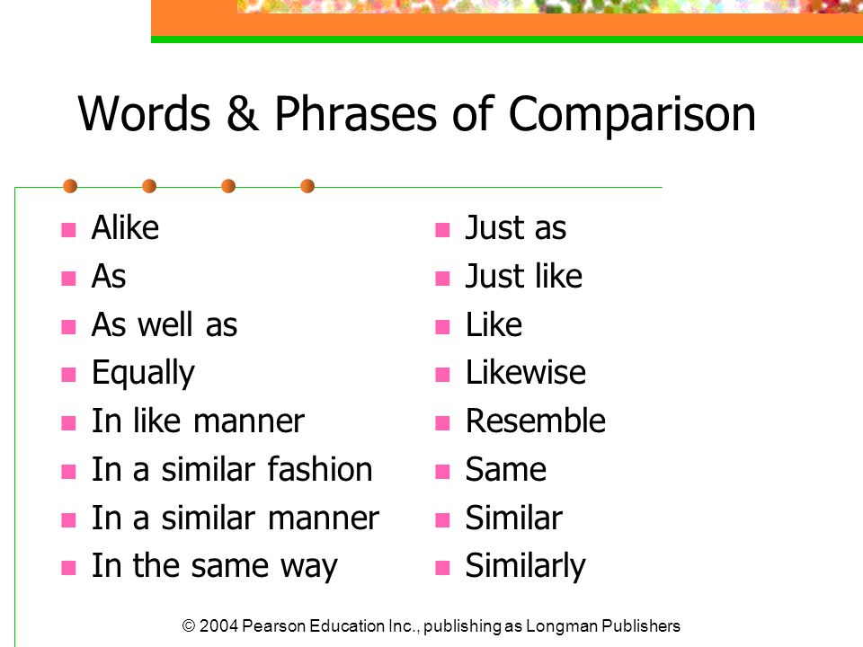 Words & Phrases of Comparison