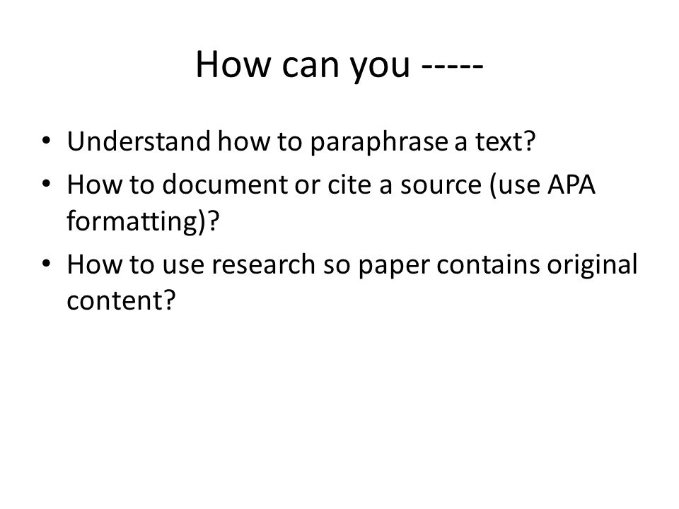 How can you Understand how to paraphrase a text
