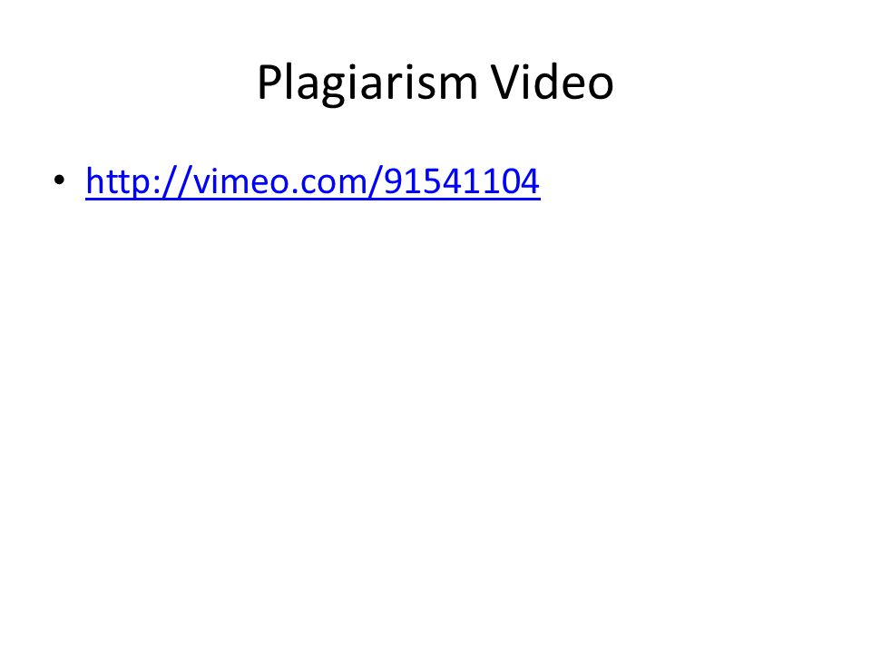 Plagiarism Video