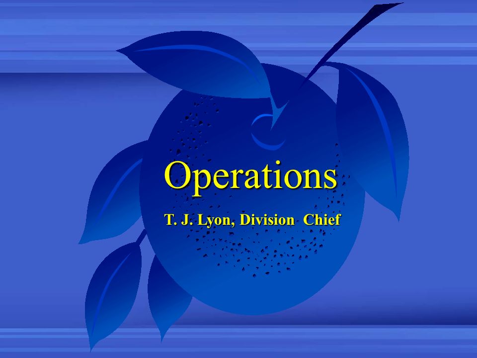 Operations T. J. Lyon, Division Chief