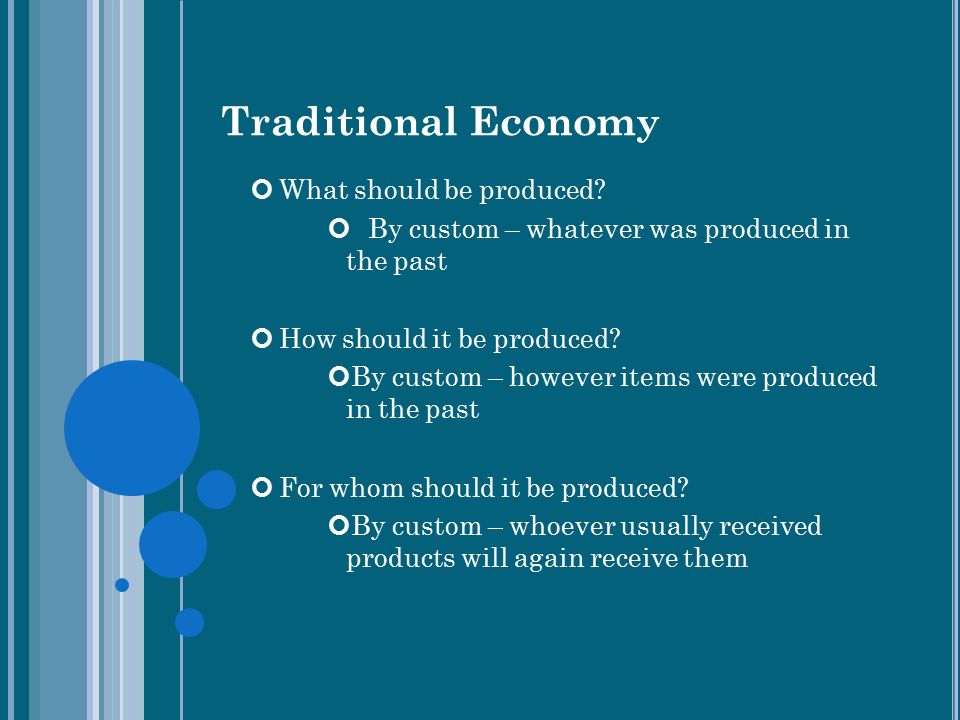 Traditional Economy What should be produced
