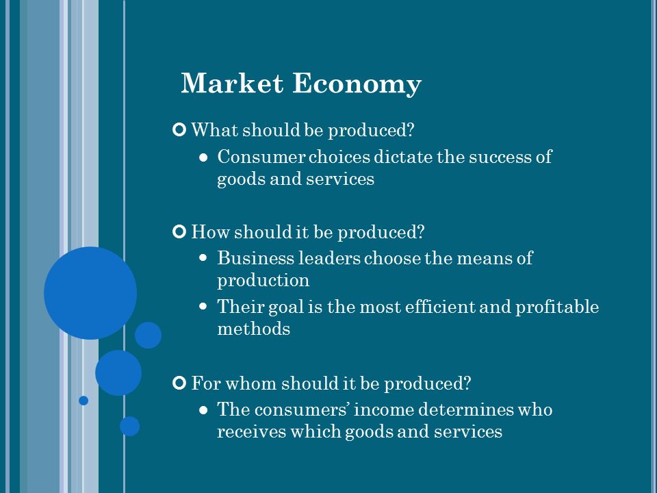 Market Economy What should be produced