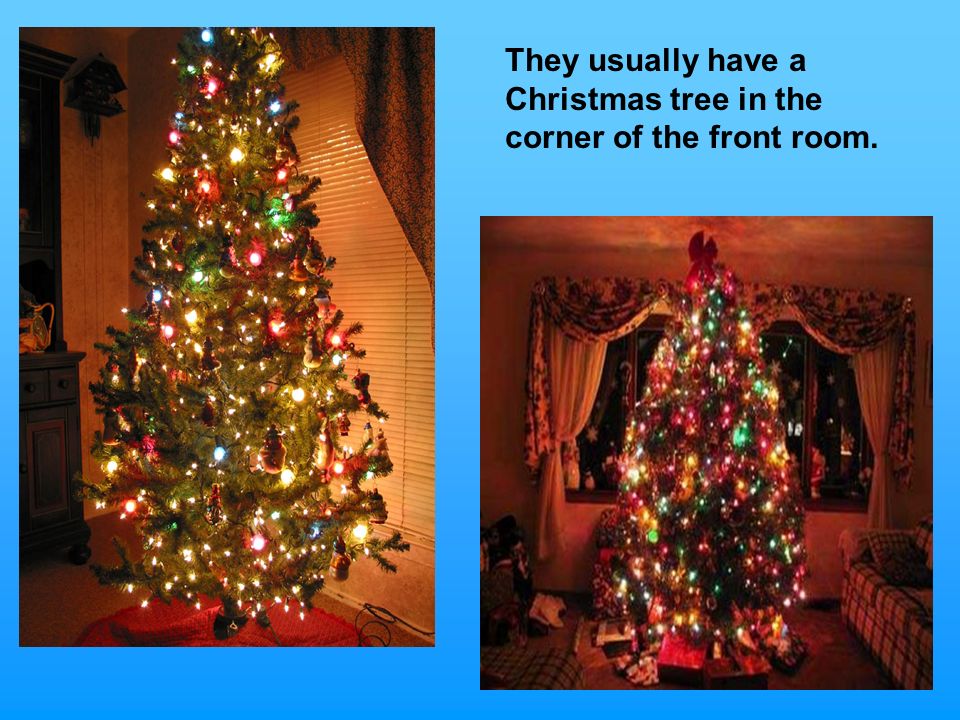 They usually have a Christmas tree in the corner of the front room.