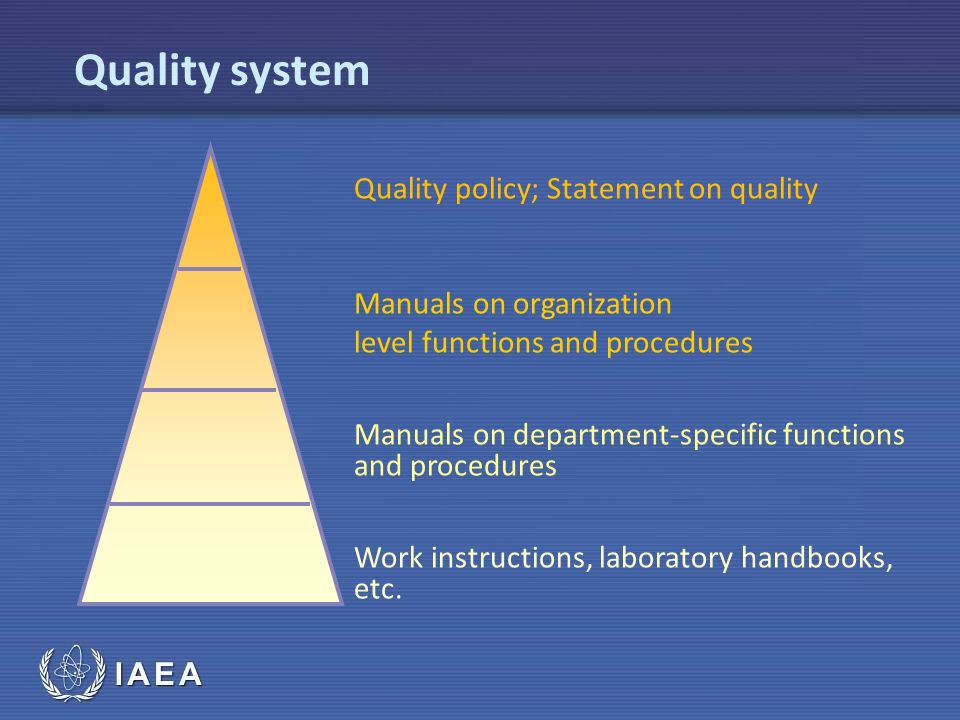 Quality system Quality policy; Statement on quality