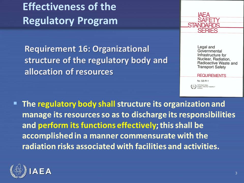 Effectiveness of the Regulatory Program
