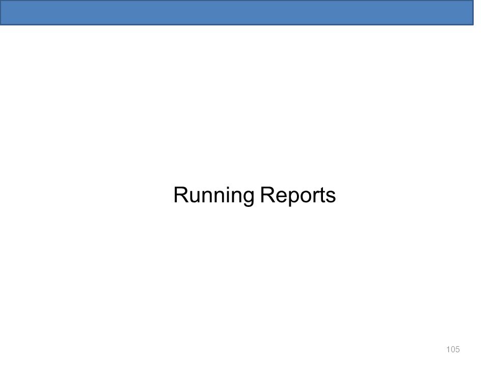 Running Reports