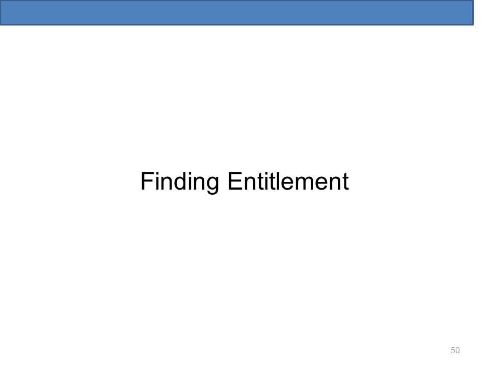Finding Entitlement