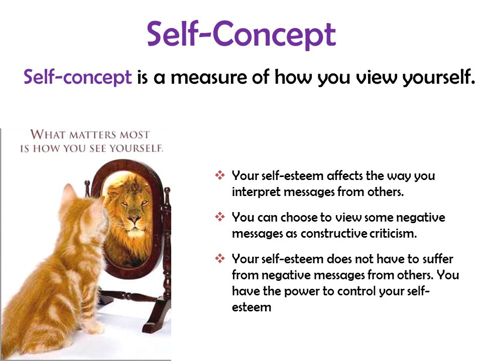 Self-concept is a measure of how you view yourself.
