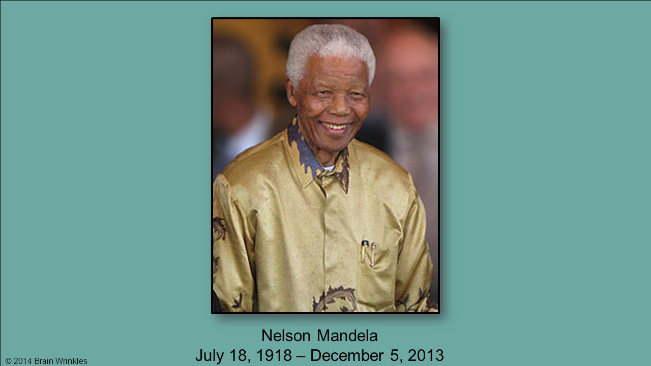 Nelson Mandela July 18, 1918 – December 5, 2013 © 2014 Brain Wrinkles