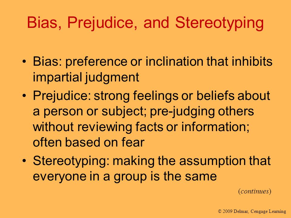 Bias, Prejudice, and Stereotyping