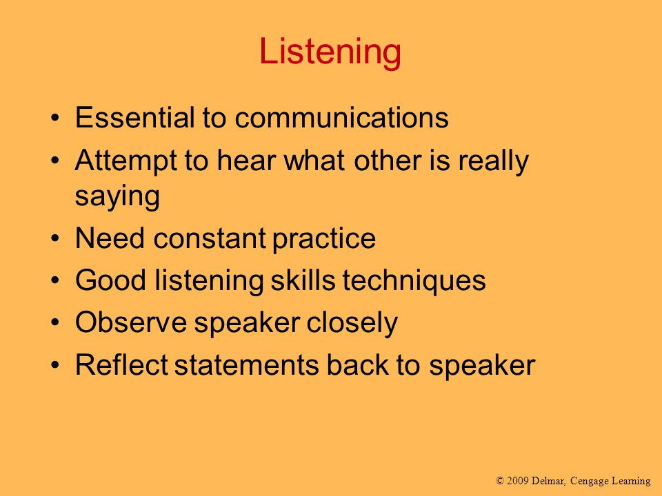 Listening Essential to communications