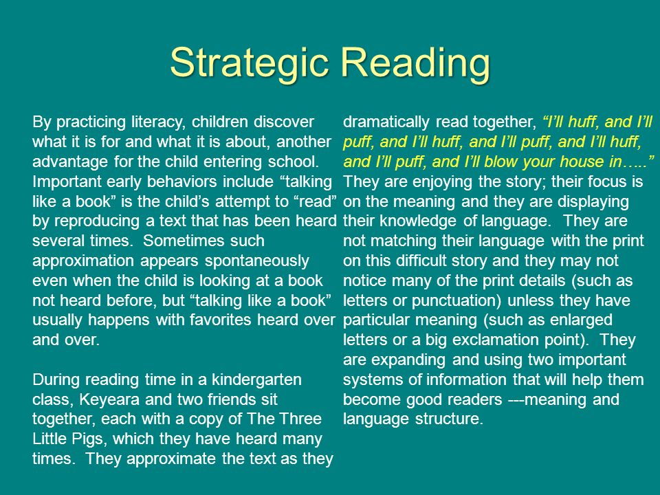 Strategic Reading