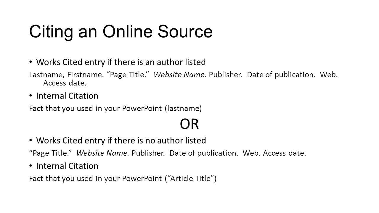 Citing an Online Source