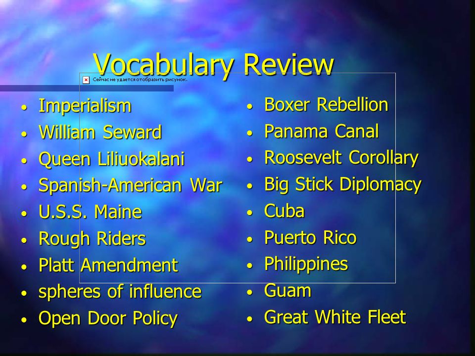 Vocabulary Review Boxer Rebellion Panama Canal Imperialism