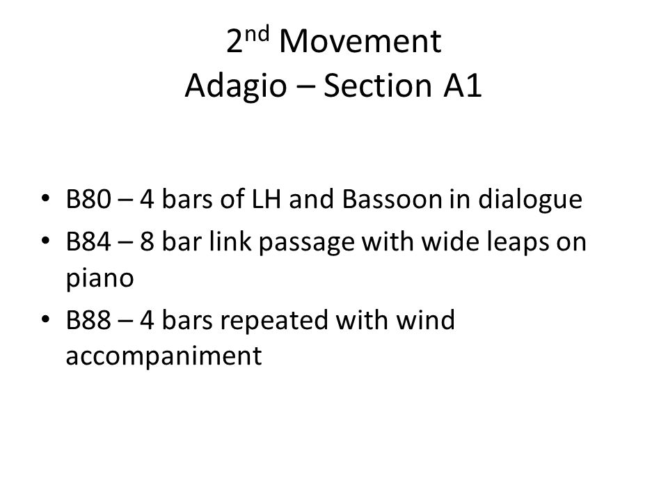 2nd Movement Adagio – Section A1