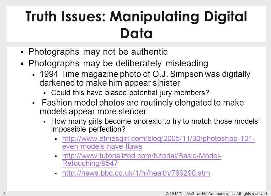Truth Issues: Manipulating Digital Data