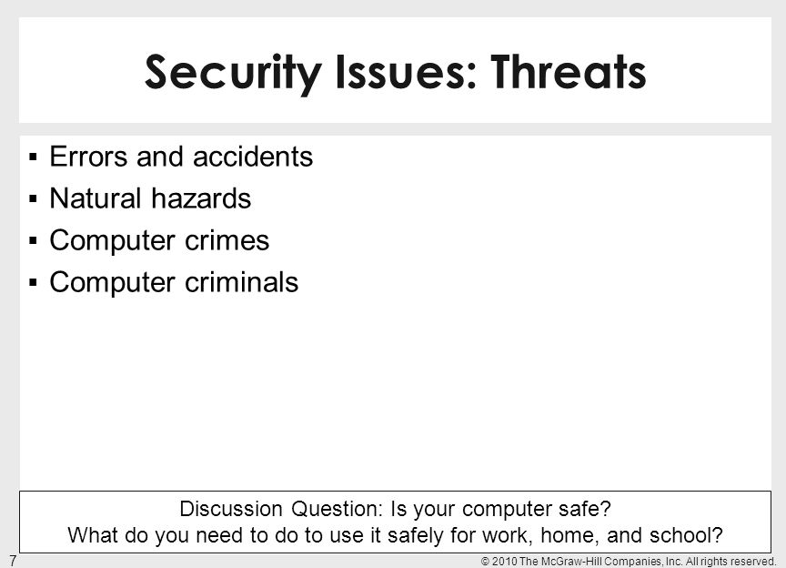 Security Issues: Threats