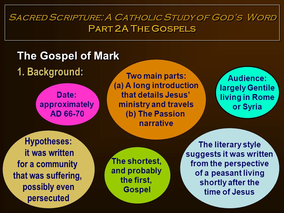 Sacred Scripture: A Catholic Study of God’s Word Part 2A The Gospels