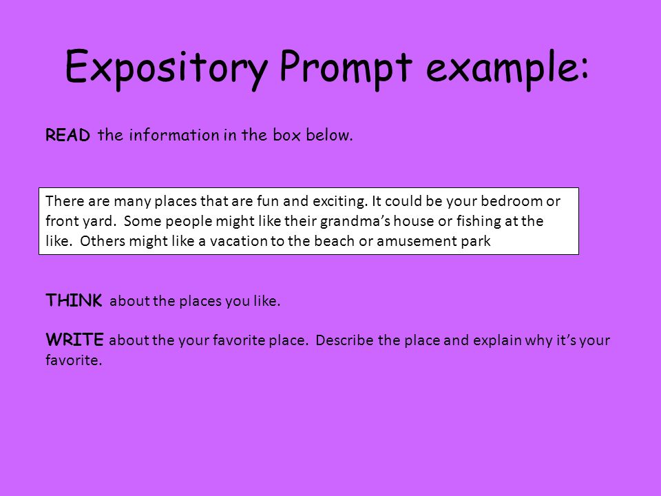 Expository Prompt example: