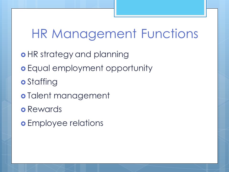 HR Management Functions