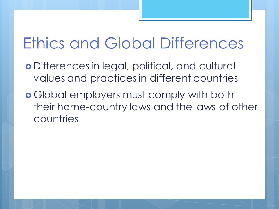 Ethics and Global Differences