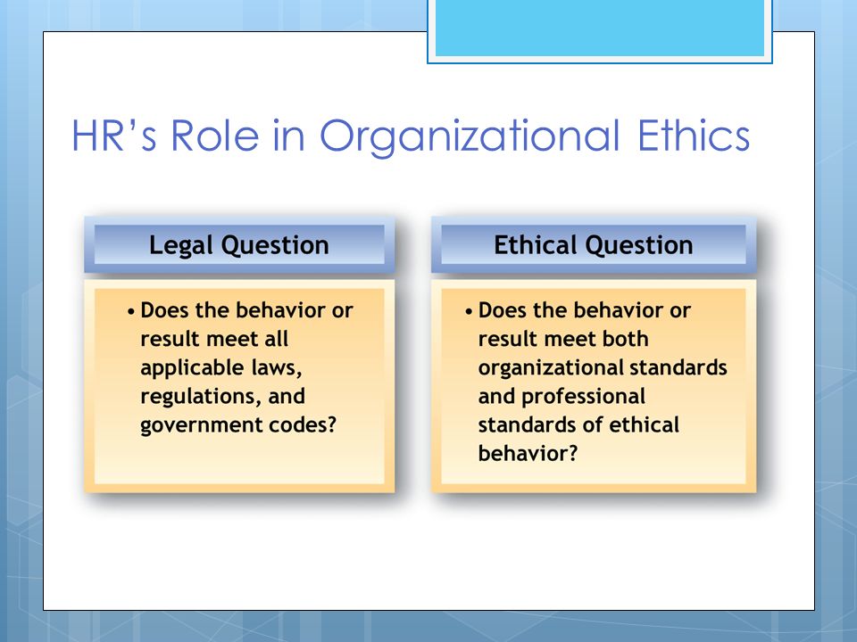 HR’s Role in Organizational Ethics