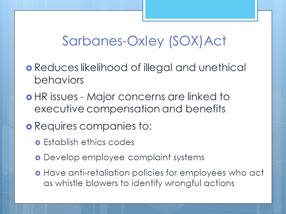 Sarbanes-Oxley (SOX)Act