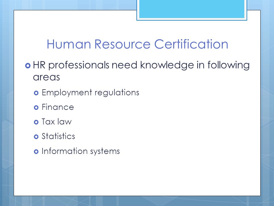 Human Resource Certification