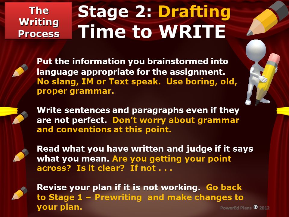 Stage 2: Drafting Time to WRITE
