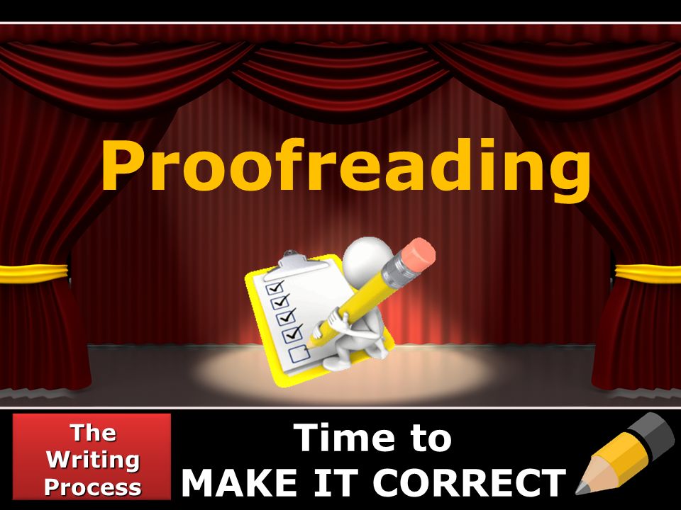 Proofreading The Writing Process Time to MAKE IT CORRECT