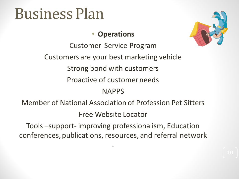 Business Plan Operations Customer Service Program