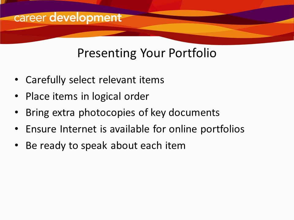 Presenting Your Portfolio