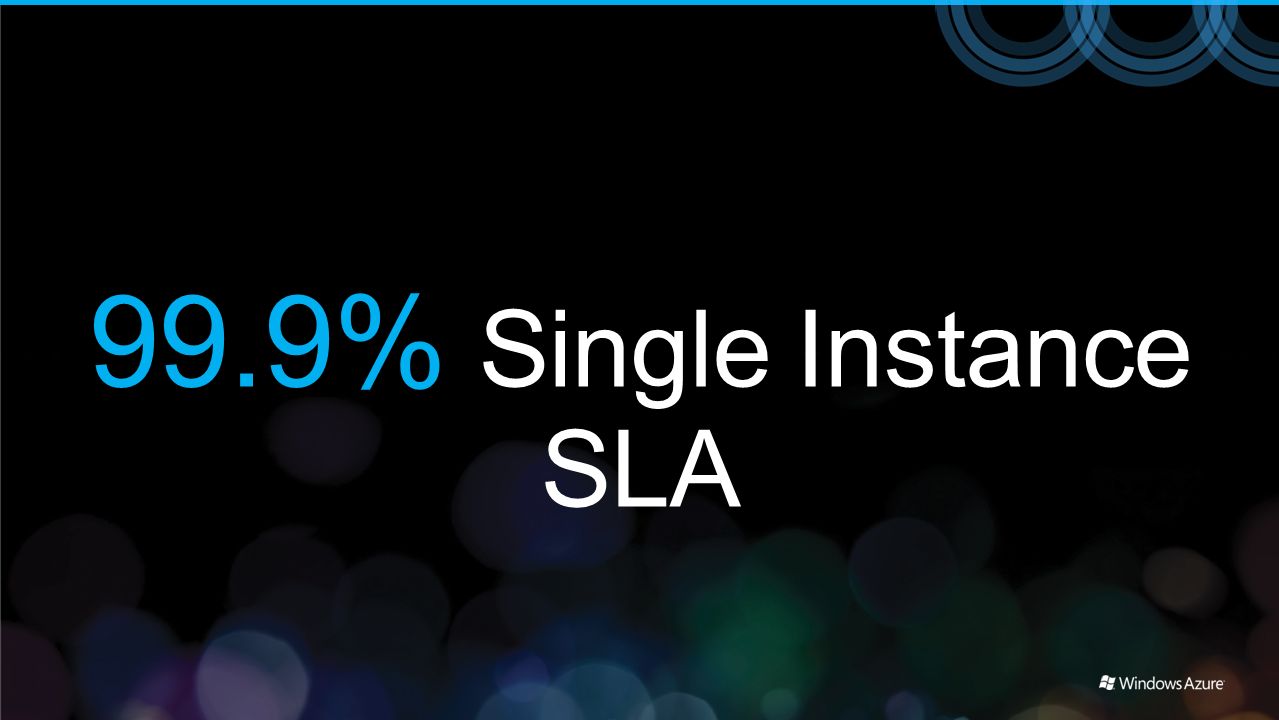 99.9% Single Instance SLA And that’s not all !!! We are announcing today that….