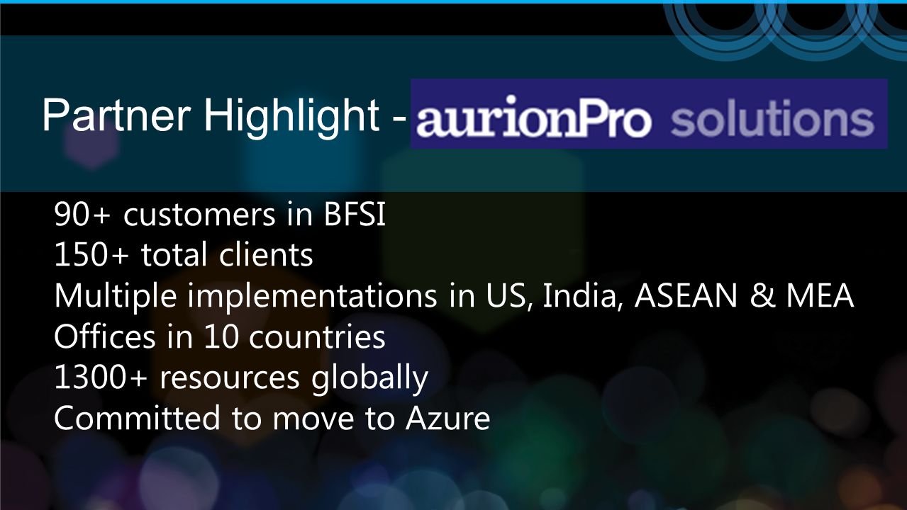 Partner Highlight customers in BFSI 150+ total clients