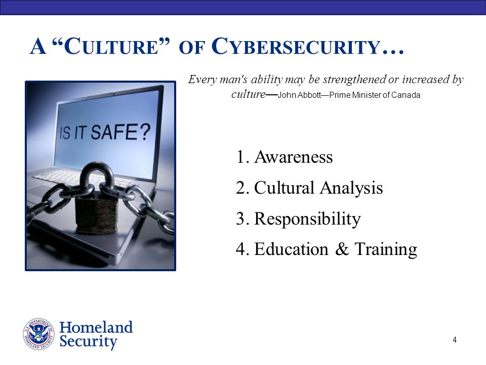 A Culture of Cybersecurity…