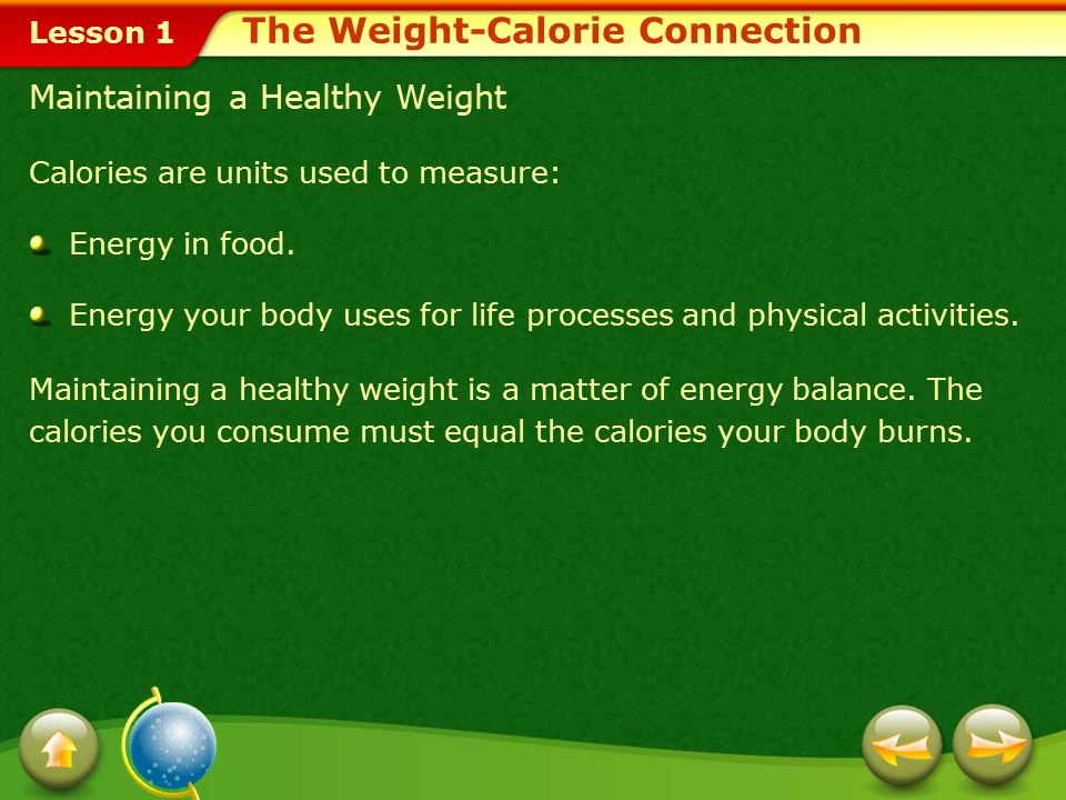 The Weight-Calorie Connection