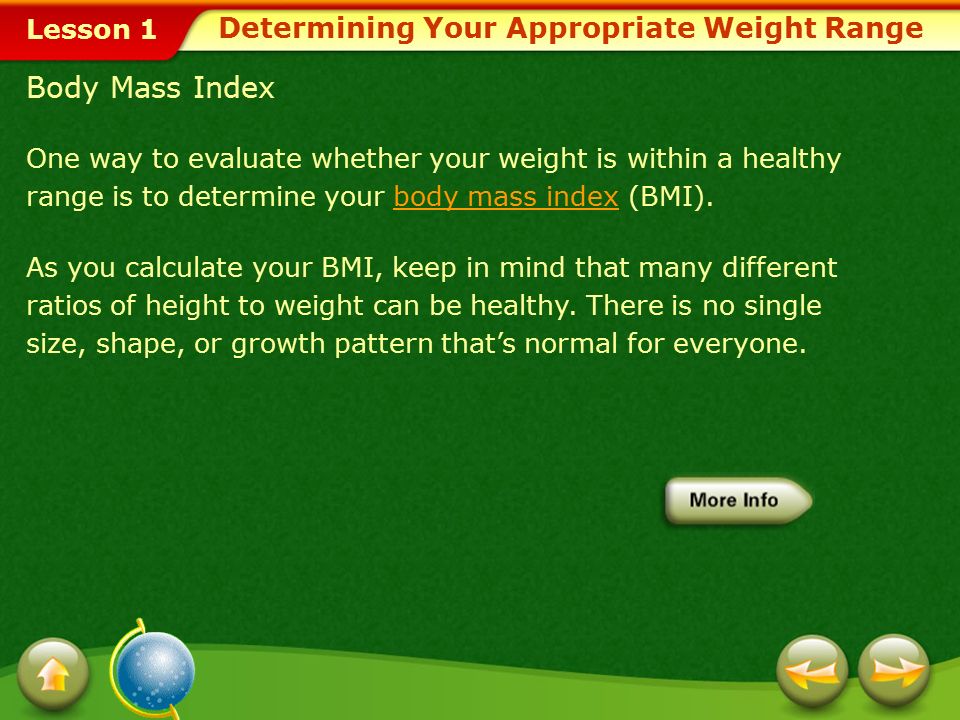 Determining Your Appropriate Weight Range