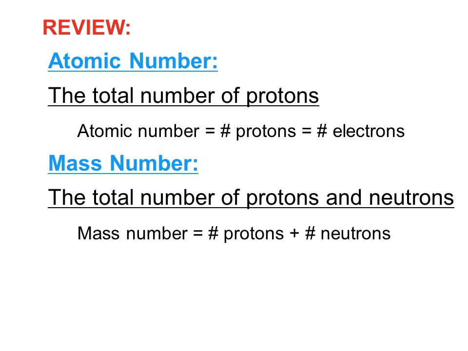The total number of protons