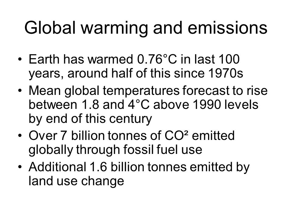 Global warming and emissions