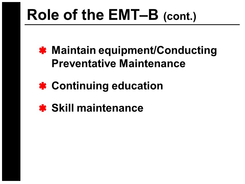 Role of the EMT–B (cont.)