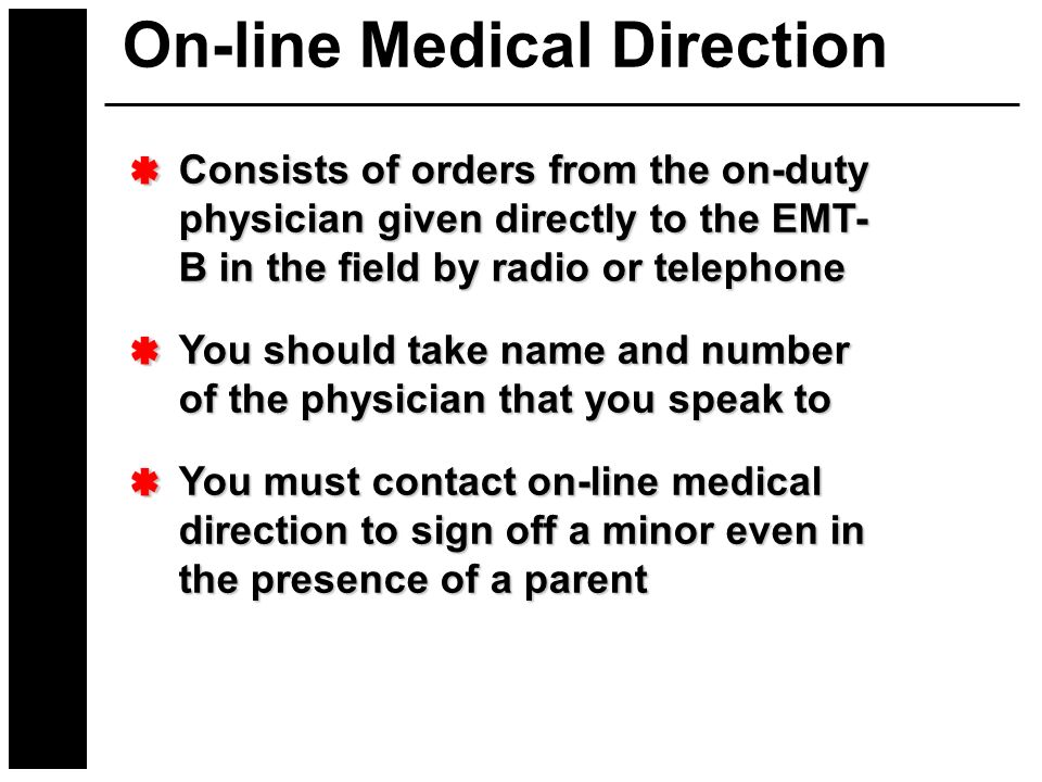 On-line Medical Direction
