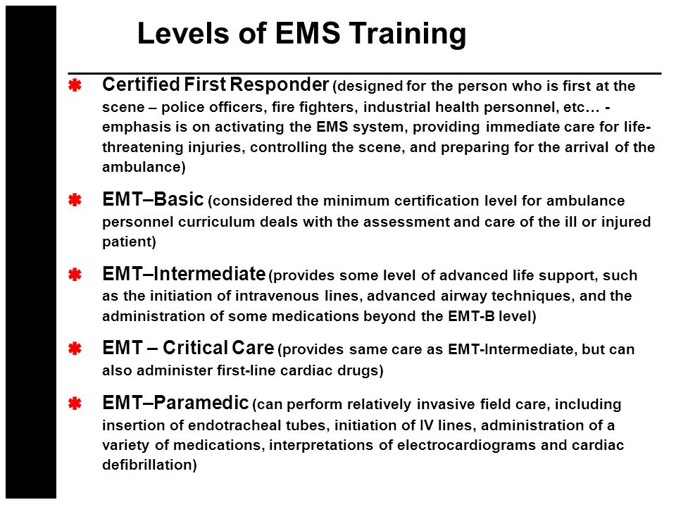Levels of EMS Training
