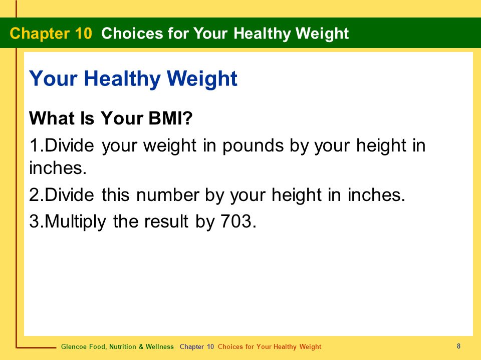 Your Healthy Weight What Is Your BMI