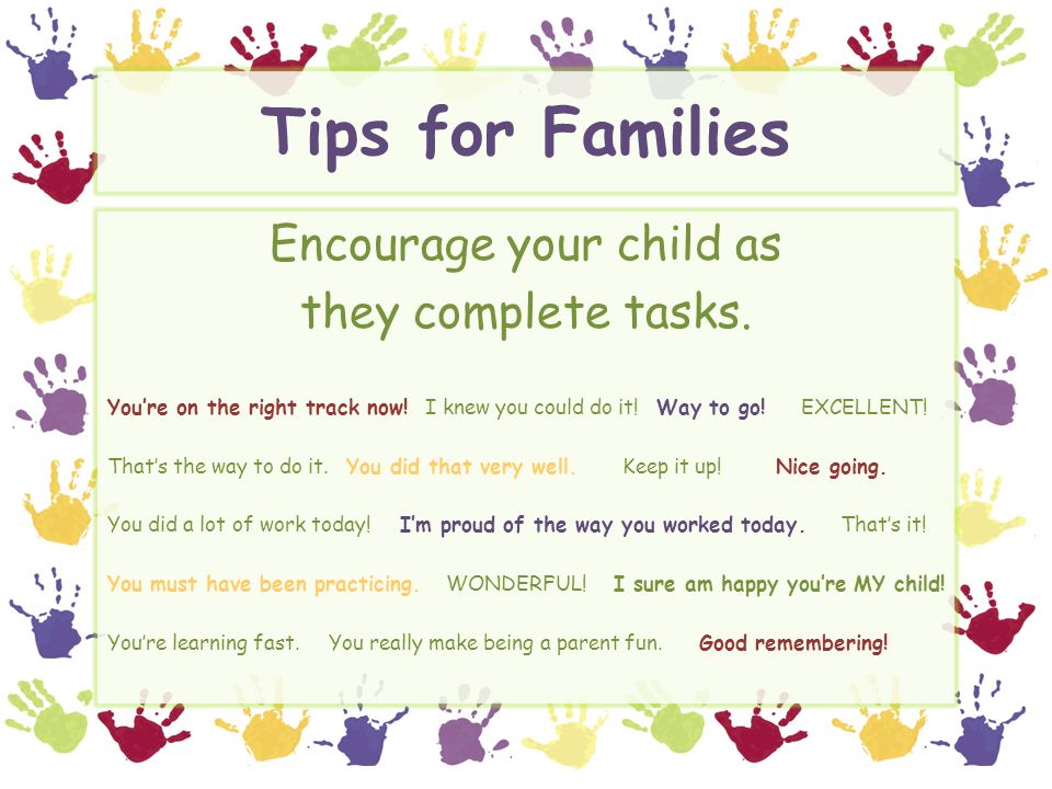 Encourage your child as